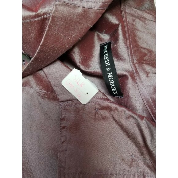Tancredi & Morgen Mauve Womens Button Front Silk Top Shirt One Size Lightweight - Picture 4 of 9